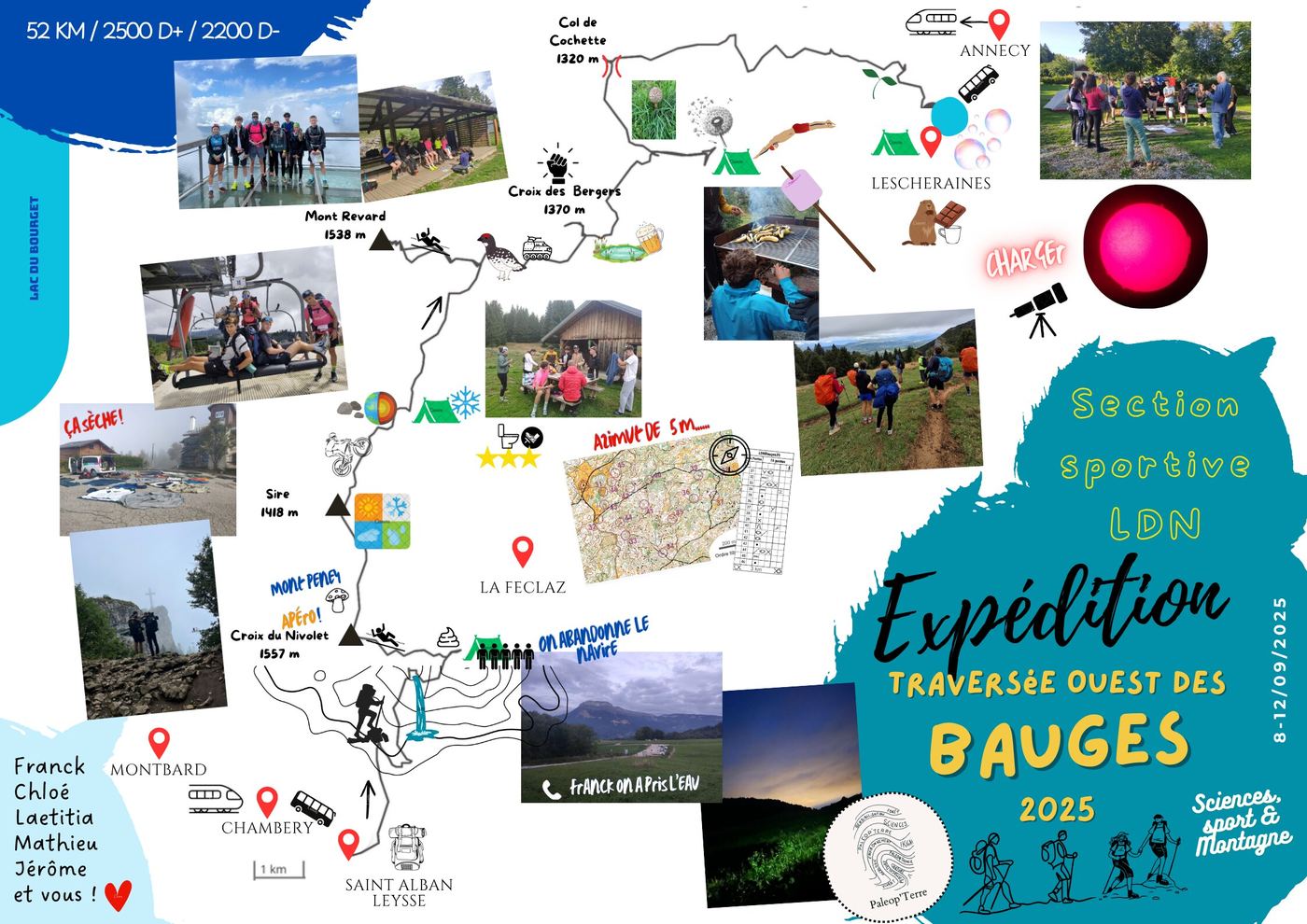 Stage cohésion sport & sciences, Bauges 2025